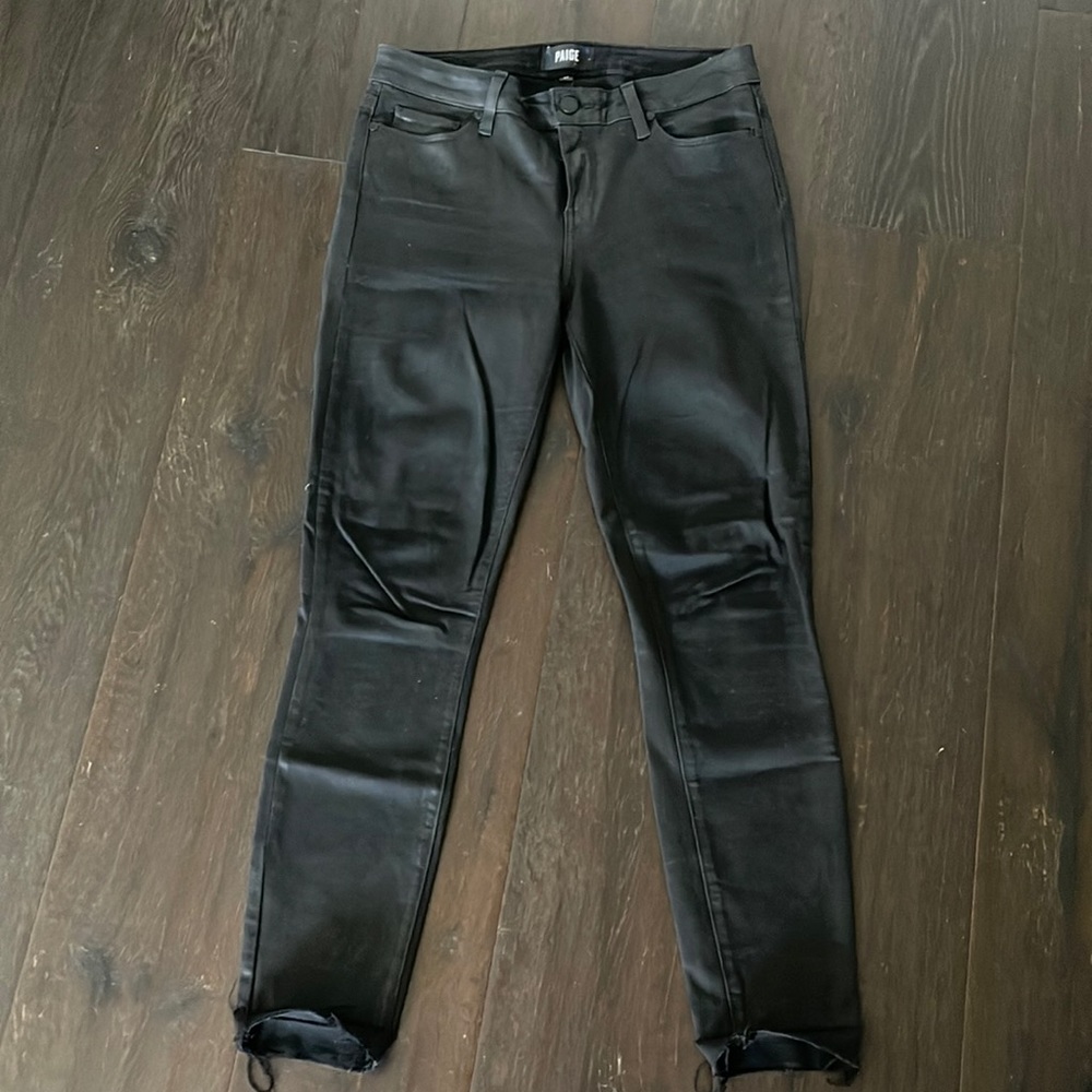 Paige denim coated black jeans